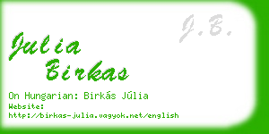 julia birkas business card