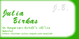 julia birkas business card